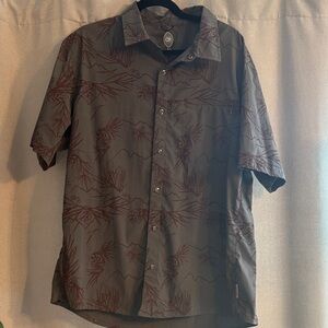 Club Ride Apparel Men's Charcoal and Maroon Patterned Shirt
